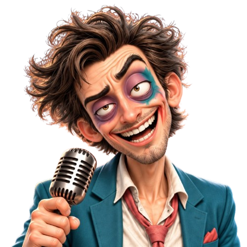 Unstable Stan holding a microphone